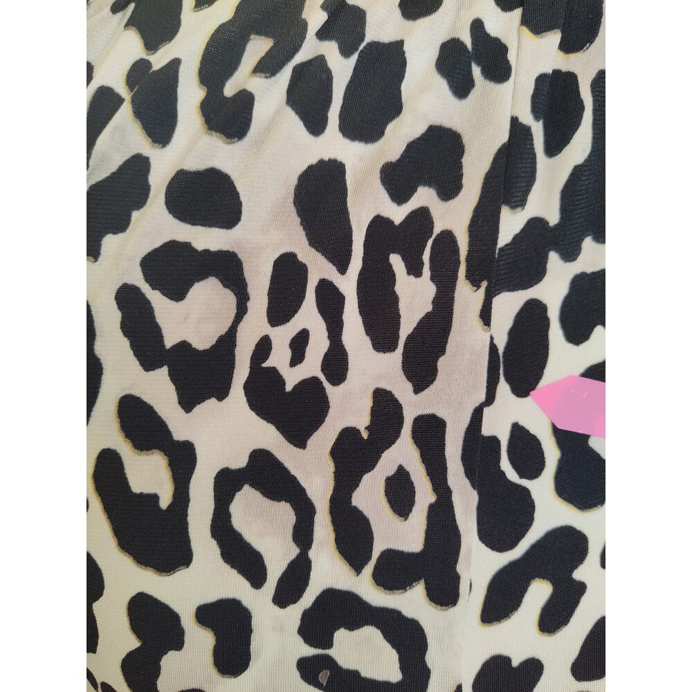 Cache 90s Y2K leopard print blouse rouched key ho… - image 3